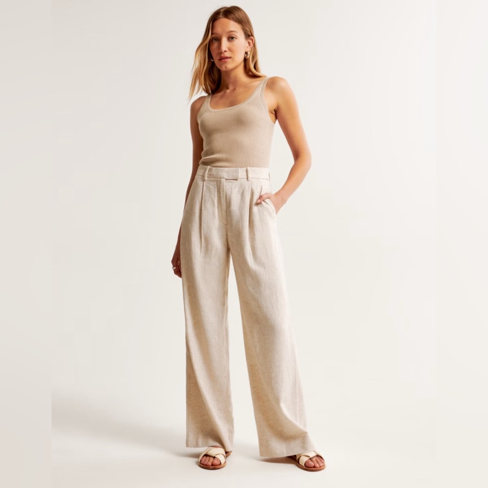 A&F - Abercrombie & Fitch Sloane Tailored Linen Pant